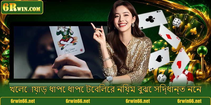 খেলোয়াড় ধাপে ধাপে টেবিলের নিয়ম বুঝে সিদ্ধান্ত নেন